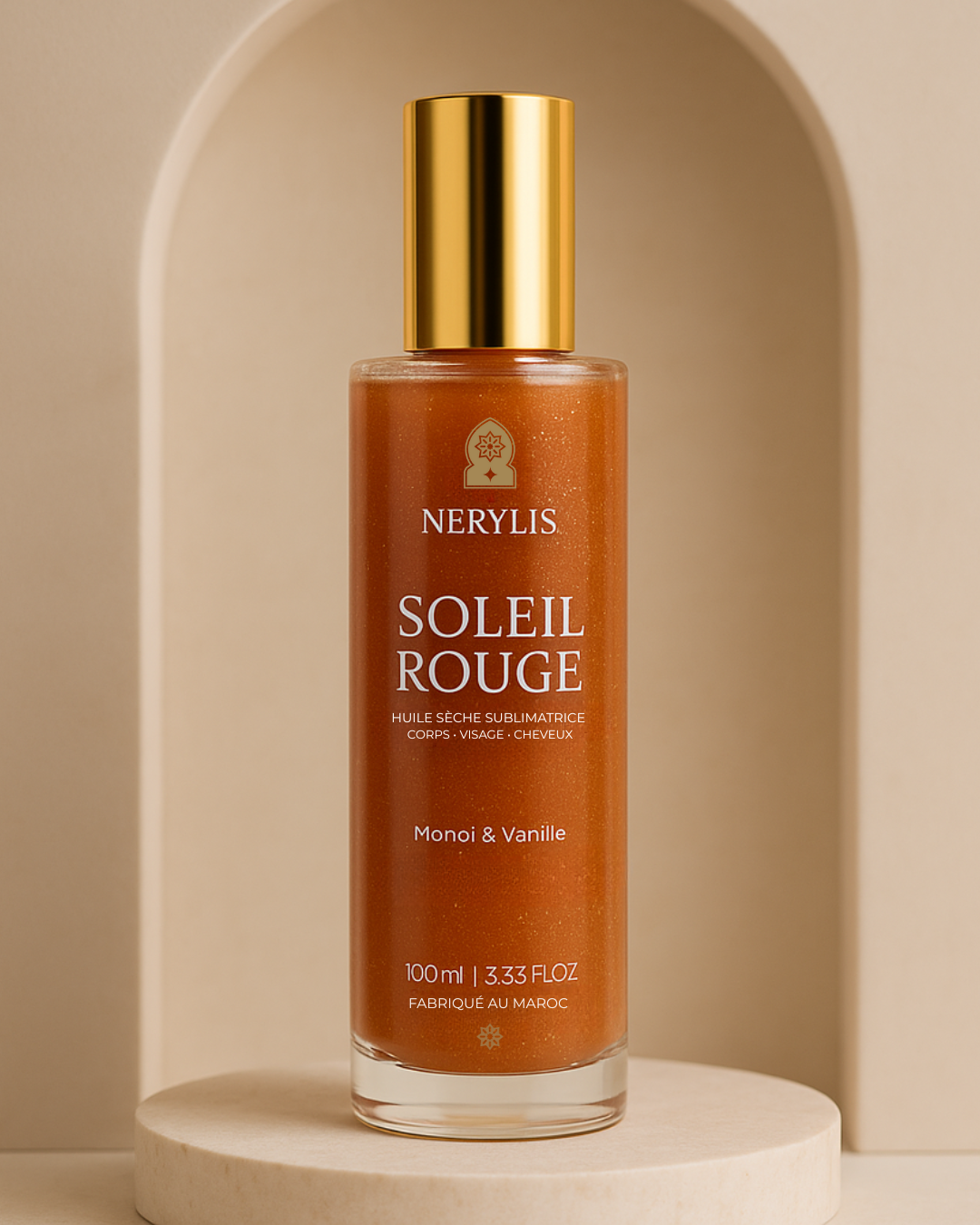 Soleil Rouge –    Huile sèche nacrée illuminatrice